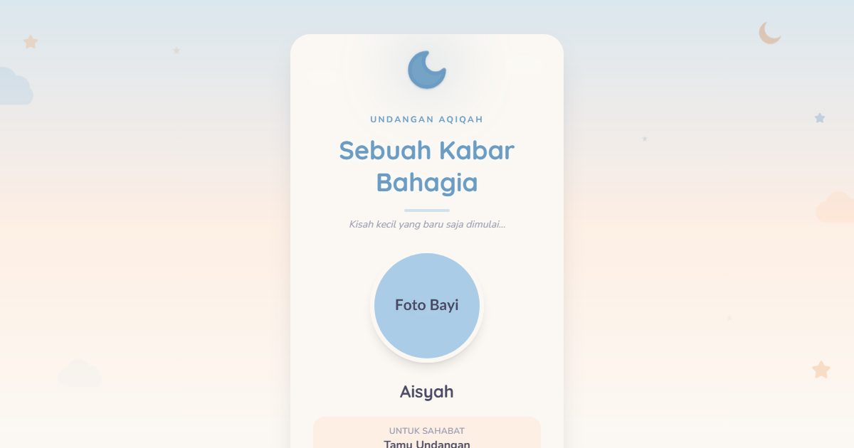 Tampilan Undangan Aqiqah Digital